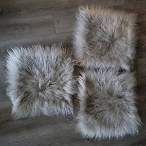 3- Zara Home Faux Fur & Faux Suede Throw Pillow Covers